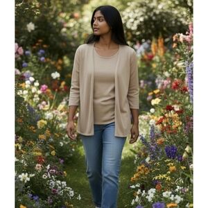 Sag Harbor Beige Women's Cardigan